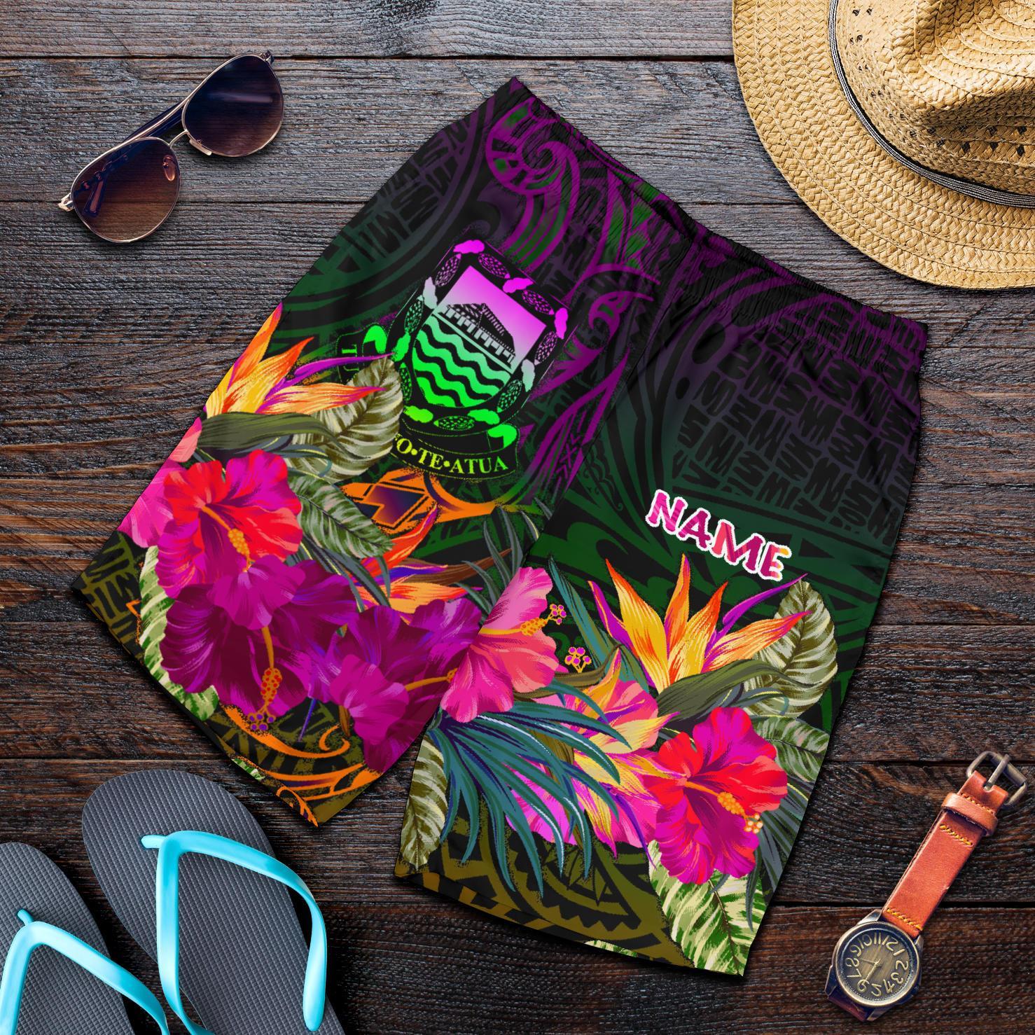 Tuvalu Personalised Men's Shorts - Summer Hibiscus Reggae - Polynesian Pride