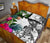 Nauru Quilt Bed Set White - Turtle Plumeria Banana Leaf - Polynesian Pride