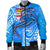 Fiji Men's Bomber Jacket - Blue Shark Polynesian Tattoo - Polynesian Pride