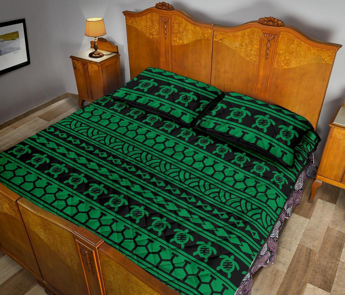 Hawaii Quilt Bed Set Polynesia Tattoo Tribal AH - Polynesian Pride