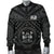 Fiji Men's Bomber Jacket - Fiji Seal With Polynesian Tattoo Style (Black) - Polynesian Pride