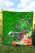 Hawaii Premium Quilt - Turtle Plumeria Polynesian Tattoo Green Color - Polynesian Pride