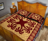 Hawaiian Quilt Pattern Coconut Love Quilt Bed Set - Polynesian Pride