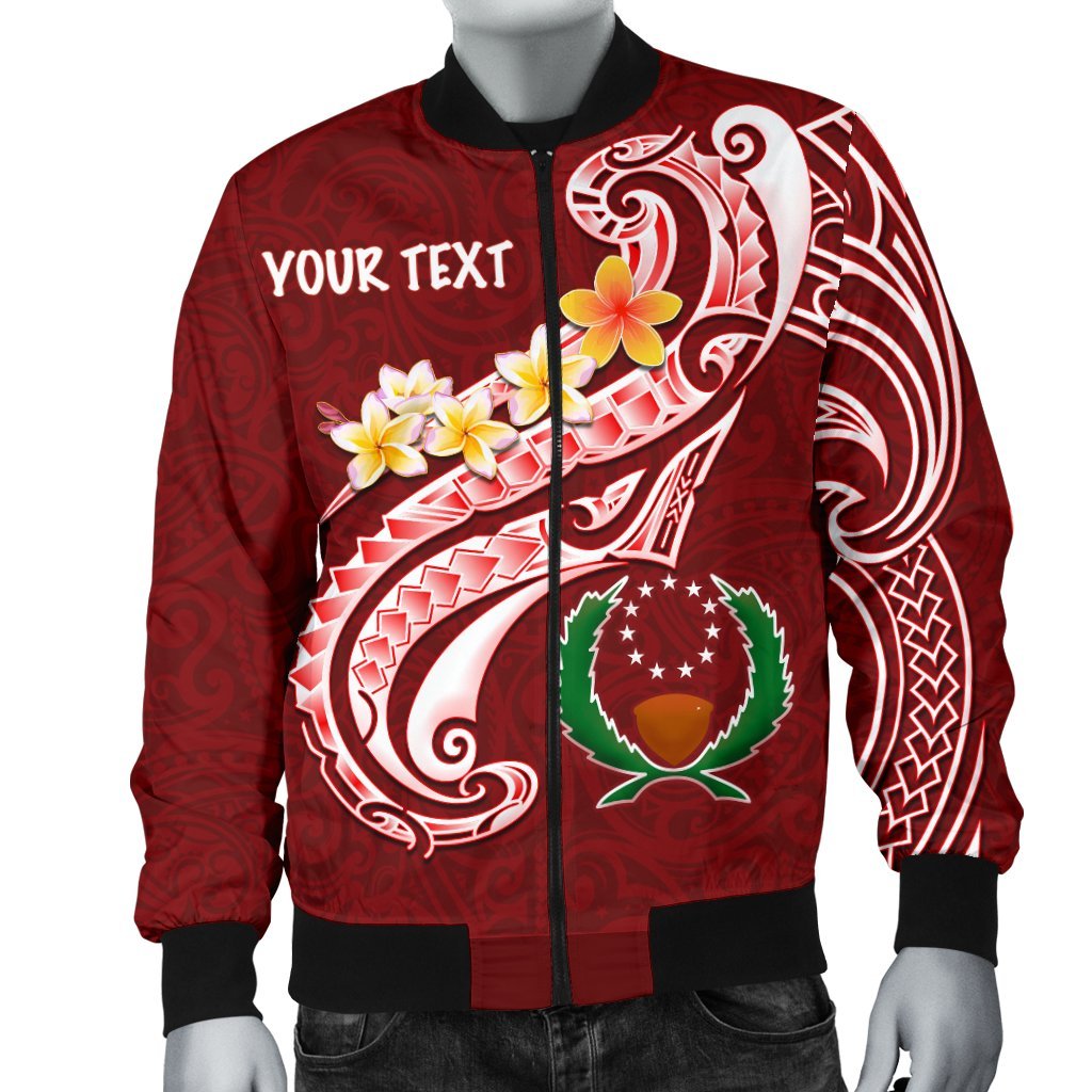 Pohnpei Personalised Men's Bomber Jacket - Pohnpei Seal Polynesian Patterns Plumeria - Polynesian Pride
