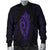 Hawaii Kakau Makau Fish Hook Kanaka Map Men's Bomber Jacket Polynesian - Purple - Polynesian Pride