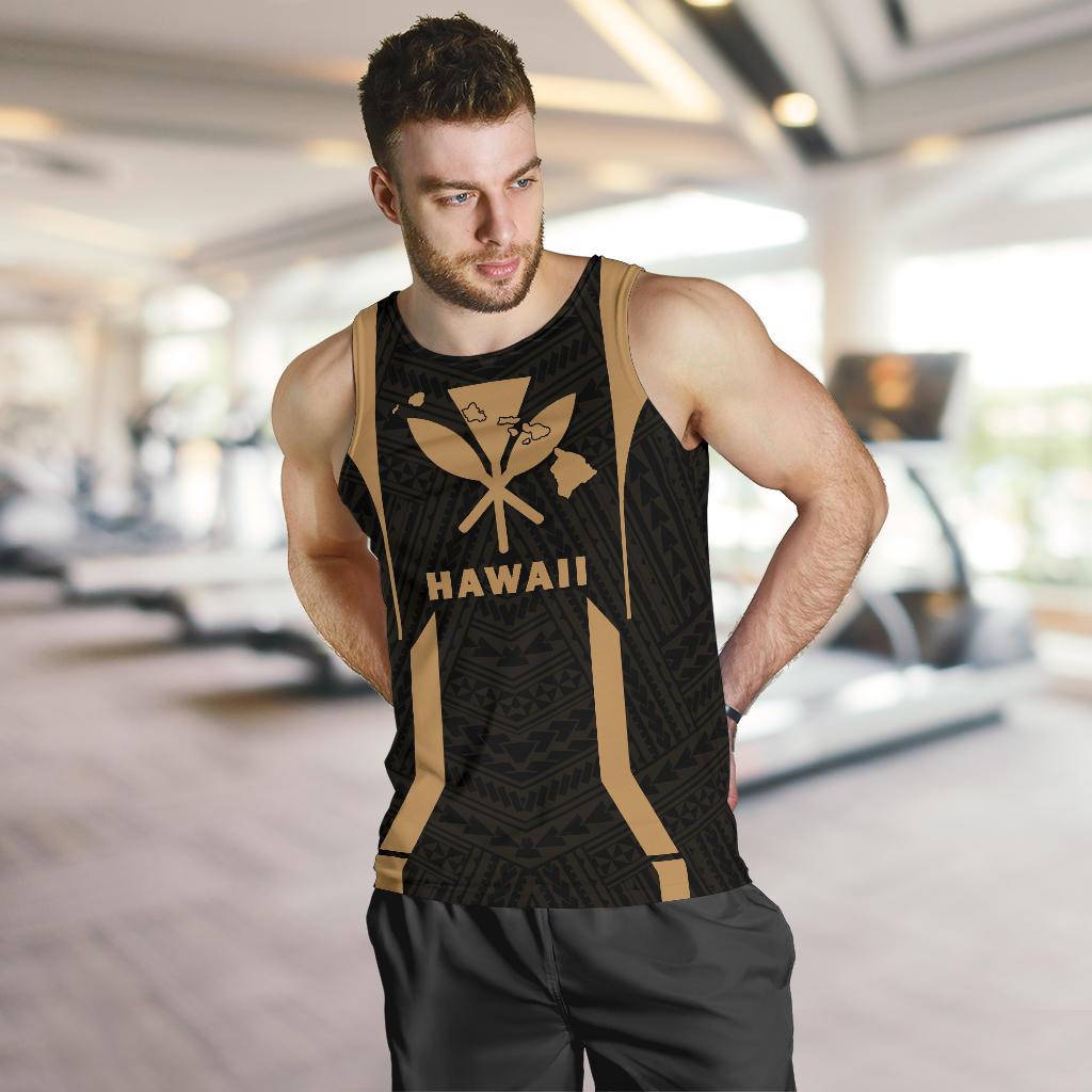Hawaii Kanaka Polynesian Men's Tank Top Gold - Polynesian Pride