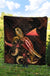 Tokelau Polynesian Premium Quilt - Turtle With Blooming Hibiscus Gold - Polynesian Pride