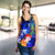 Federated States of Micronesia Racerback Tanks - Humpback Whale with Tropical Flowers (Blue) - Polynesian Pride