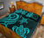 Cook Islands Quilt Bed Set - Turquoise Tentacle Turtle - Polynesian Pride