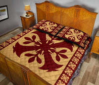 Hawaiian Quilt Pattern Flower Pretty Quilt Bed Set - Polynesian Pride
