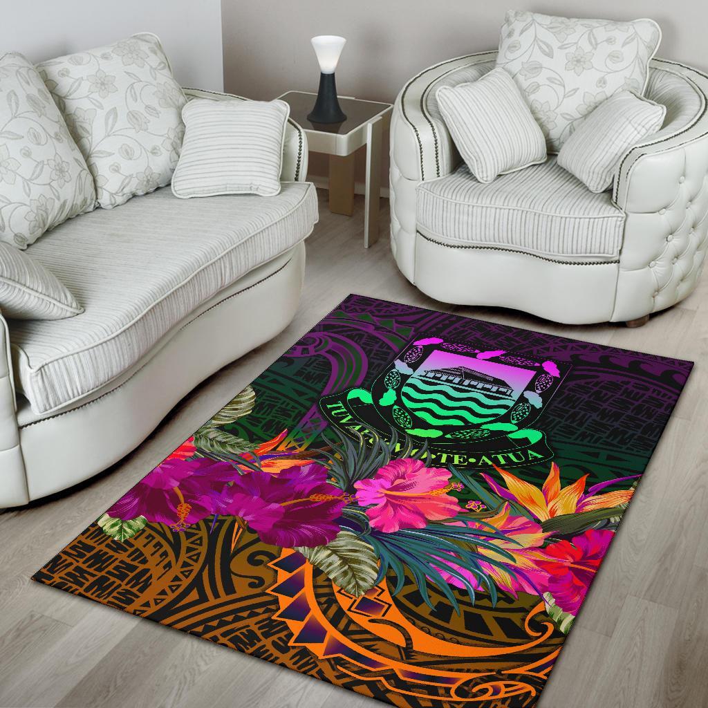 Tuvalu Area Rug - Summer Hibiscus - Polynesian Pride