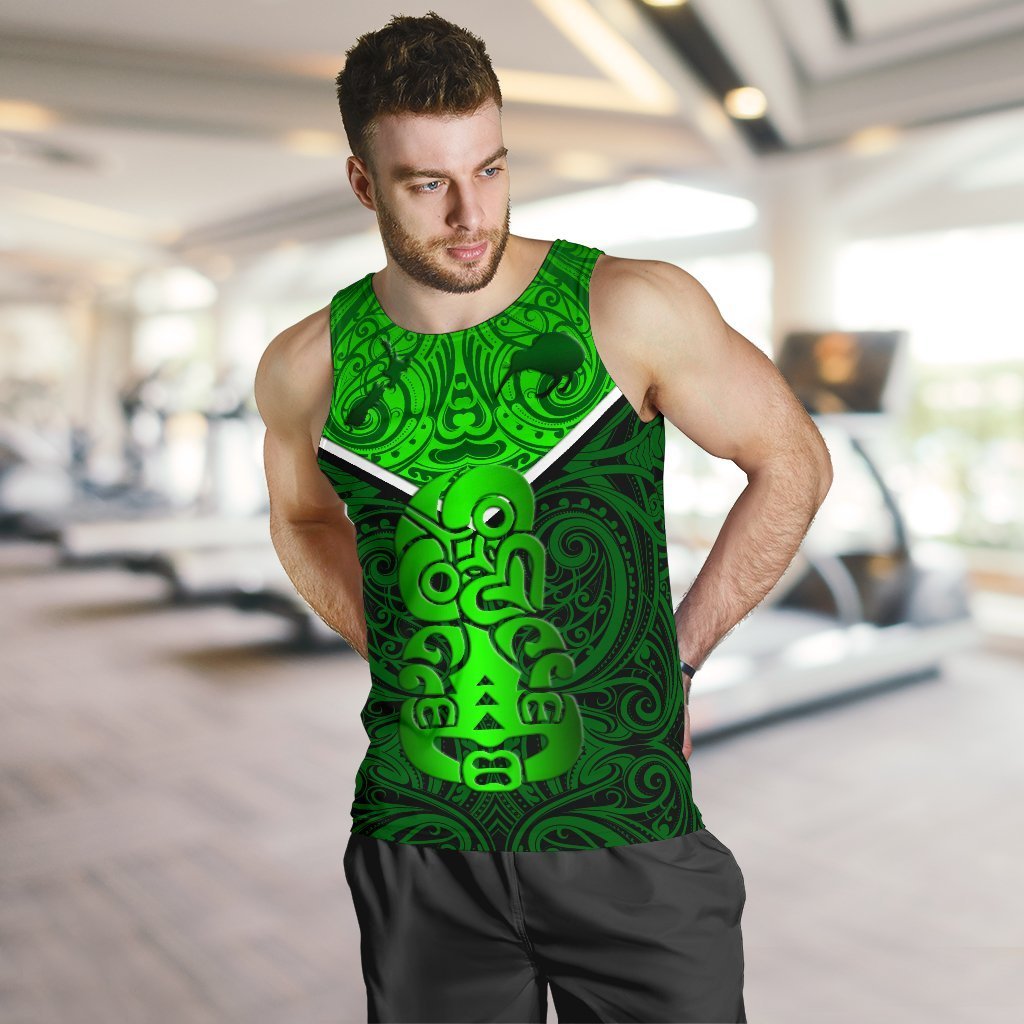 Combo Men Tank Top and Men Short New Zealand Maori Rugby Pride Version - Green - Polynesian Pride
