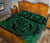 Hawaiian Kanaka Honu Hibiscus Tornando Green Polynesian Quilt Bed Set - Polynesian Pride