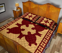 Hawaiian Quilt Pattern Traditional Turtle Quilt Bed Set - Polynesian Pride
