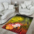 Polynesian Hawaii Area Rugs - Kanaka Maoli Humpback Whale with Tropical Flowers (Yellow) - Polynesian Pride