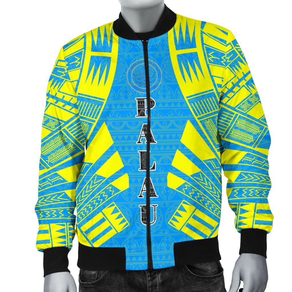 Palau Men Bomber Jackets - Polynesian Tattoo Flag - Polynesian Pride
