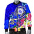 Hawaii Polynesian Men's Bomber Jacket - Hawaii Seal With Turtle Plumeria (Blue) - Polynesian Pride