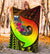 Samoa Premium Blanket - Polynesian Hook And Hibiscus (Reggae) - Polynesian Pride