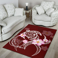 Hawaiian Hibiscus Polynesian Rug Red Rug - Polynesian Pride