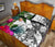 Wallis And Futuna Quilt Bed Set White - Turtle Plumeria Banana Leaf - Polynesian Pride