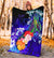 Pohnpei Custom Personalised Premium Blanket - Humpback Whale with Tropical Flowers (Blue) - Polynesian Pride