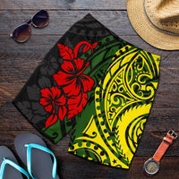 Hawaii Men's Shorts - Polynesian Patterns With Hibiscus Flowers YELLOW - Polynesian Pride
