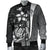 Kosrae Micronesia Men's Bomber Jackets White - Turtle With Hook - Polynesian Pride