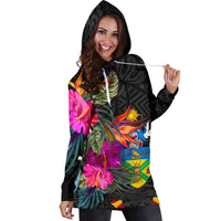 Solomon Islands Women's Hoodie Dress - Polynesian Hibiscus Pattern - Polynesian Pride