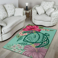 Hawaii Turtle Hibiscus Plumeria Rug - Hug Style - Polynesian Pride