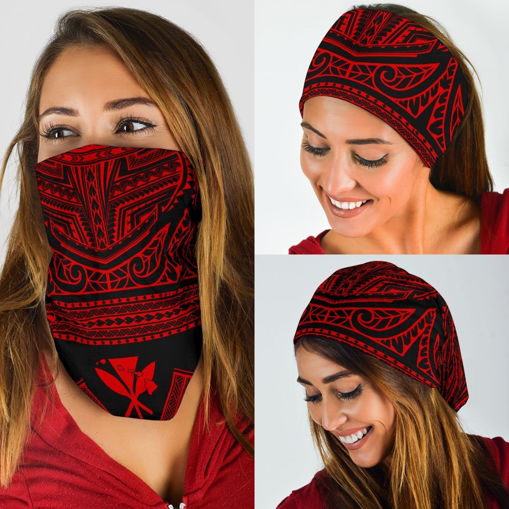 Hawaiian Kanaka Map Bandana 3 - Pack Nation Warrior Red - Polynesian Pride