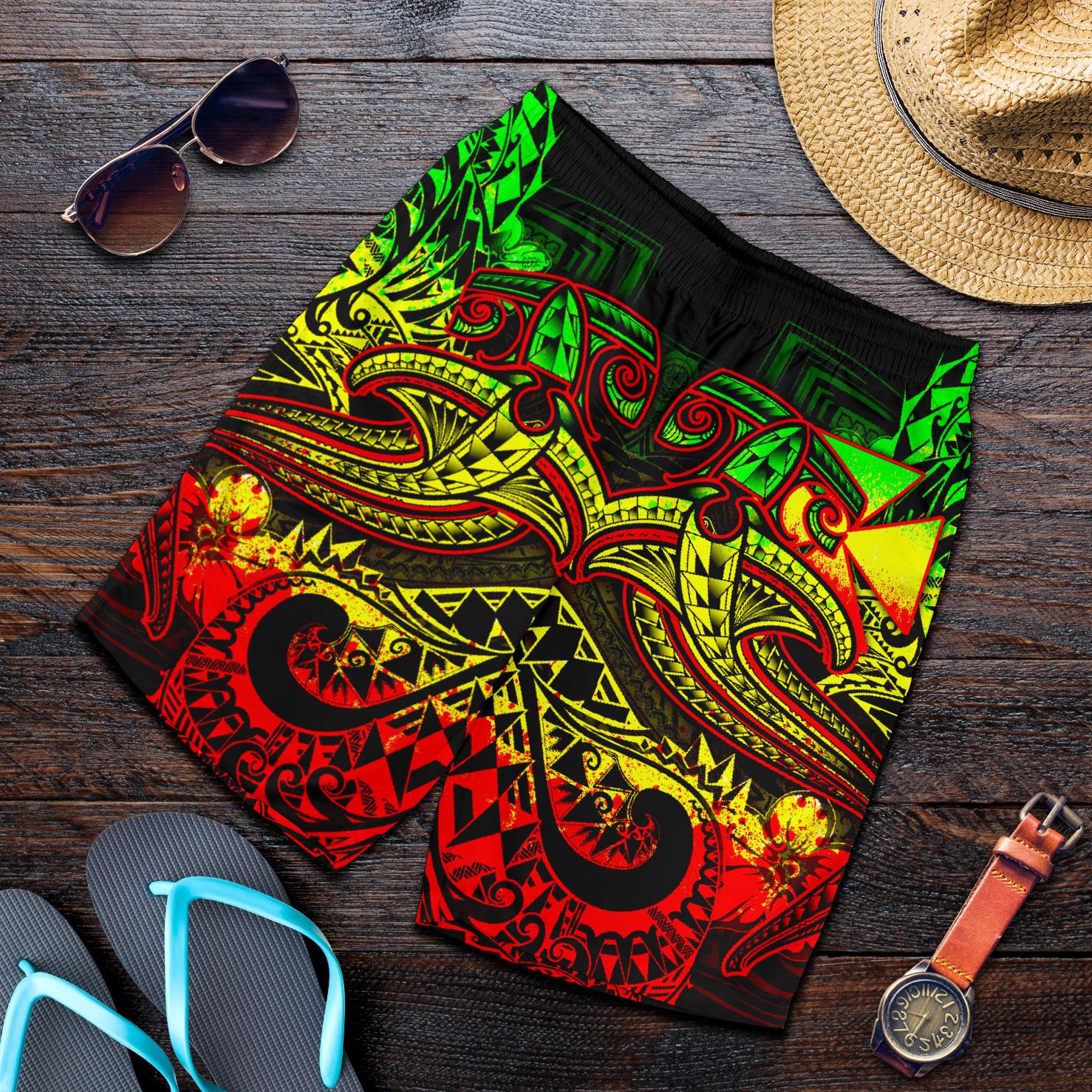 Polynesian Wallis and Futuna Men's Shorts - Reggae Shark Polynesian Tattoo Reggae - Polynesian Pride