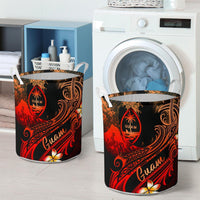 Guam Polynesian Laundry Basket - Plumeria Flowers And Waves - Polynesian Pride