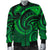 New Zealand Maori Mangopare Men Bomber Jacket Polynesian - Green - Polynesian Pride