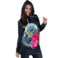 Federated States of Micronesia Women's Hoodie Dress - Tropical Flower - Polynesian Pride