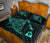 Hawaii Manta Ray Map Polynesian Turquoise Quilt Bed Set - Polynesian Pride