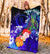 Chuuk Premium Blanket - Humpback Whale with Tropical Flowers (Blue) - Polynesian Pride