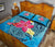 Hawaii Plumeria Deep Sea Circle Turtle Quilt Bed Set - Polynesian Pride