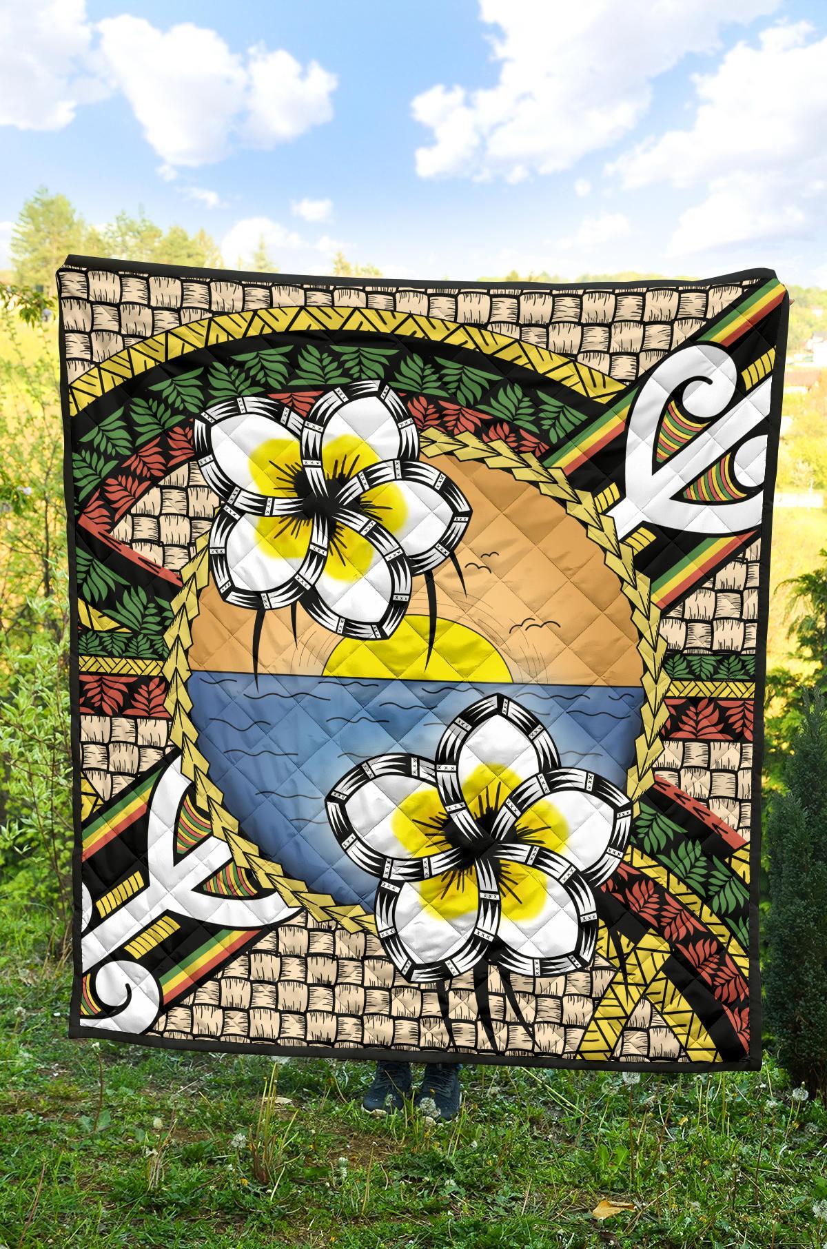 Hawaii Plumeria Pattern Limited Premium Quilt - Polynesian Pride