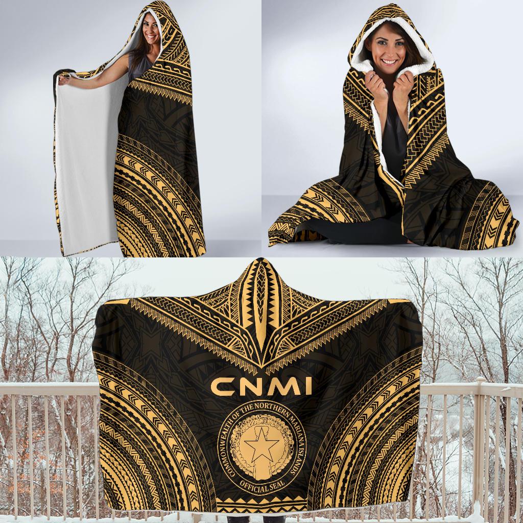 Northern Mariana Islands Polynesian Chief Hooded Blanket - Gold Version - Polynesian Pride