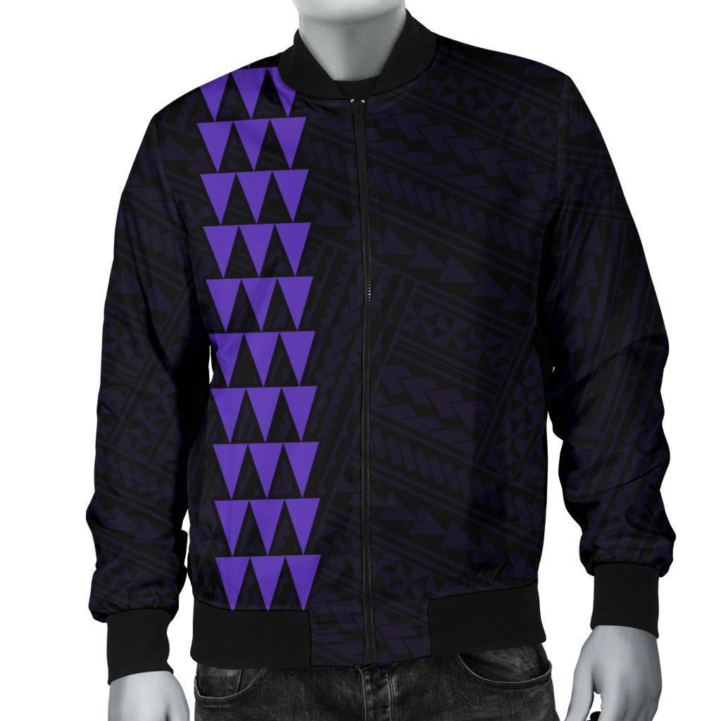 Hawaii Kakau Polynesian Anchor Personalized Men's Bomber Jacket - Purple - Polynesian Pride