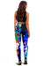 Polynesian Hawaii Custom Personalised Women's Leggings - Humpback Whale with Tropical Flowers (Blue) - Polynesian Pride