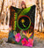 Chuuk Polynesian Personalised Premium Blanket - Hibiscus and Banana Leaves - Polynesian Pride