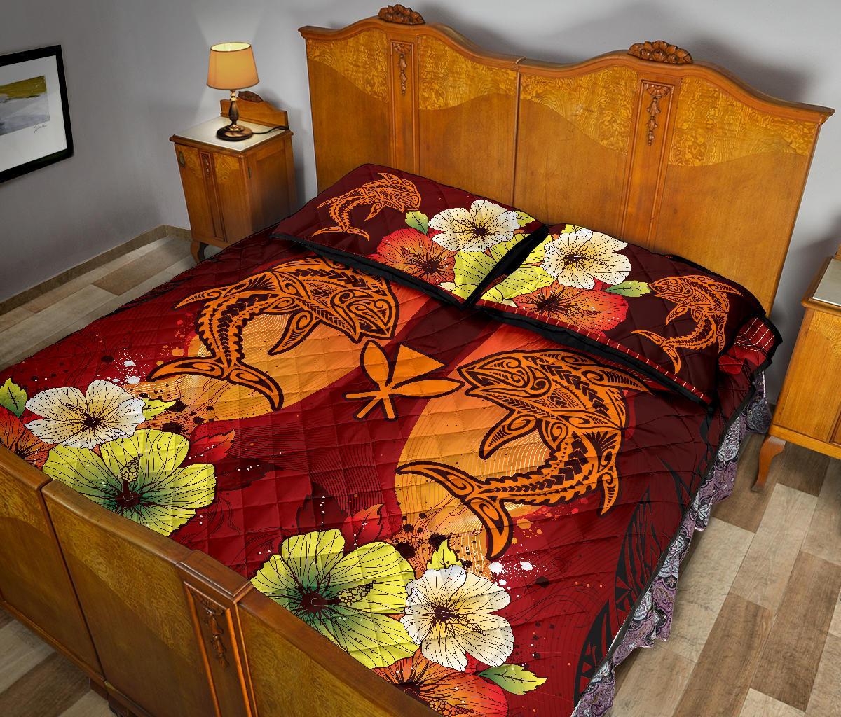 Hawaii Quilt Bed Sets - Tribal Tuna Fish - Polynesian Pride