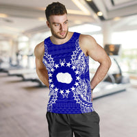 Cook Islands Polynesian Men Tank Top Map Blue - Polynesian Pride