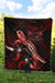 Fiji Polynesian Premium Quilt - Turtle With Blooming Hibiscus Red - Polynesian Pride