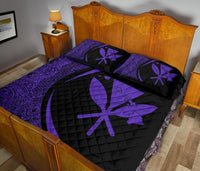 Hawaii Kanaka Polynesian Quilt Bed Set - Circle Style Purple - Polynesian Pride