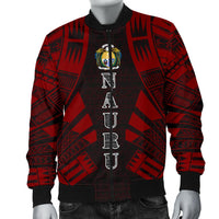 Nauru Men Bomber Jackets - Polynesian Tattoo Red - Polynesian Pride