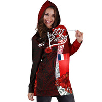 Wallis and Futuna Polynesian Hoodie Dress - Coat Of Arm With Hibiscus - Polynesian Pride