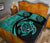 Hawaii Turtle Map Polynesian Quilt Bed Set - Turquoise - Circle Style - Polynesian Pride