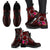 Hawaii Leather Boots - Kanaka Maoli With Hibiscus On Polynesian Patterns (RED) - Polynesian Pride